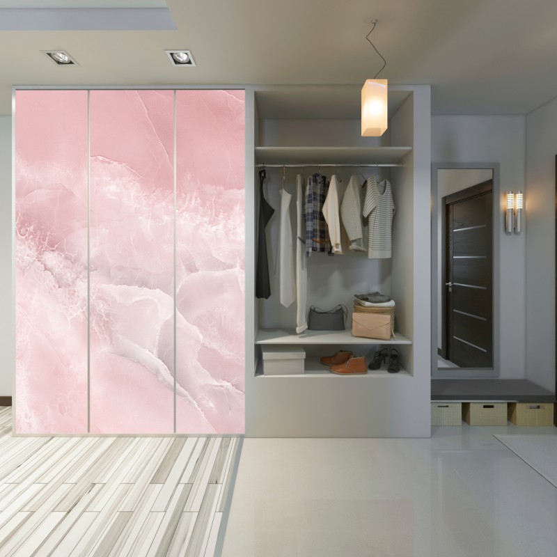 Schrankaufkleber zarte rosa marmortextur – Wallnifity®