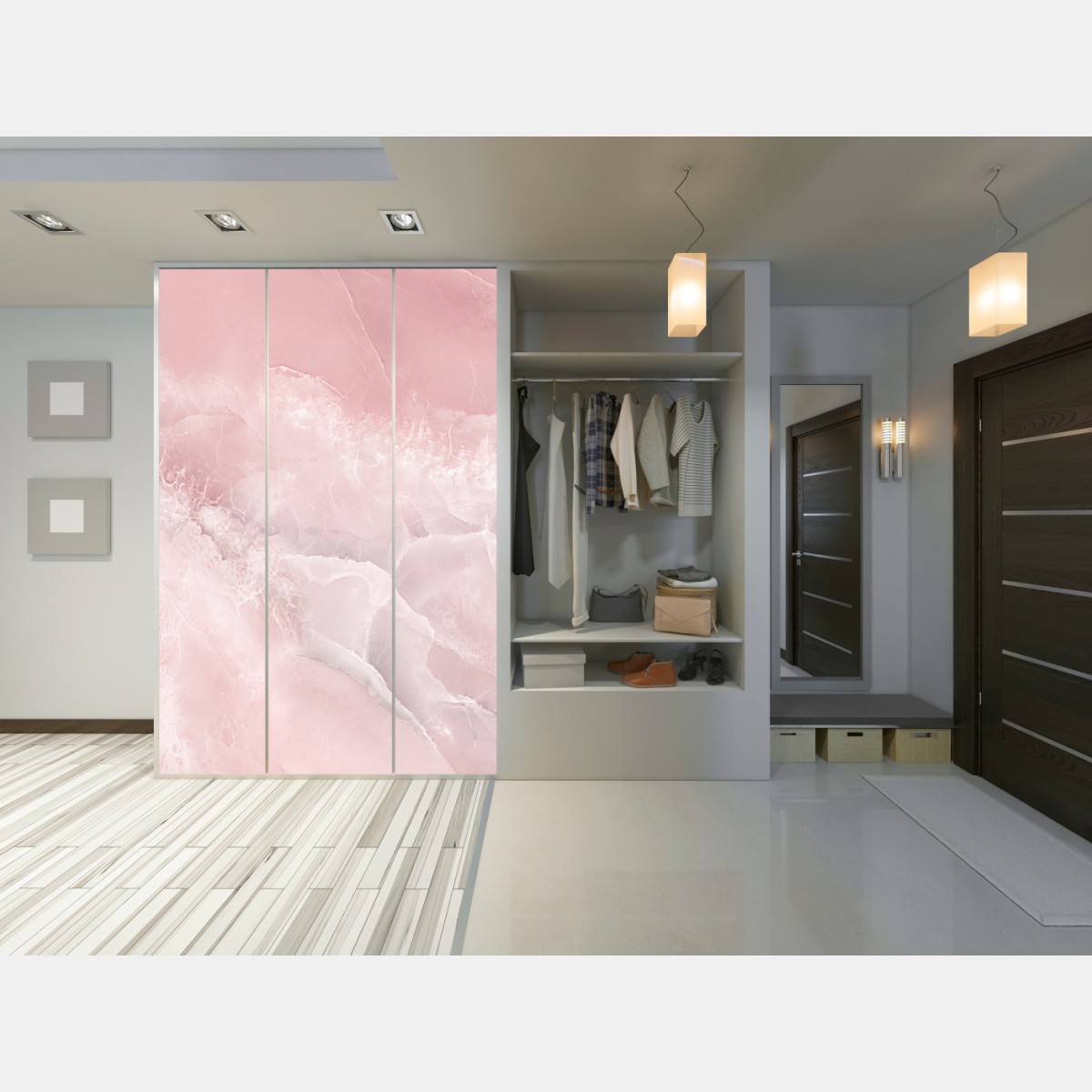 Schrankaufkleber zarte rosa marmortextur – Wallnifity®