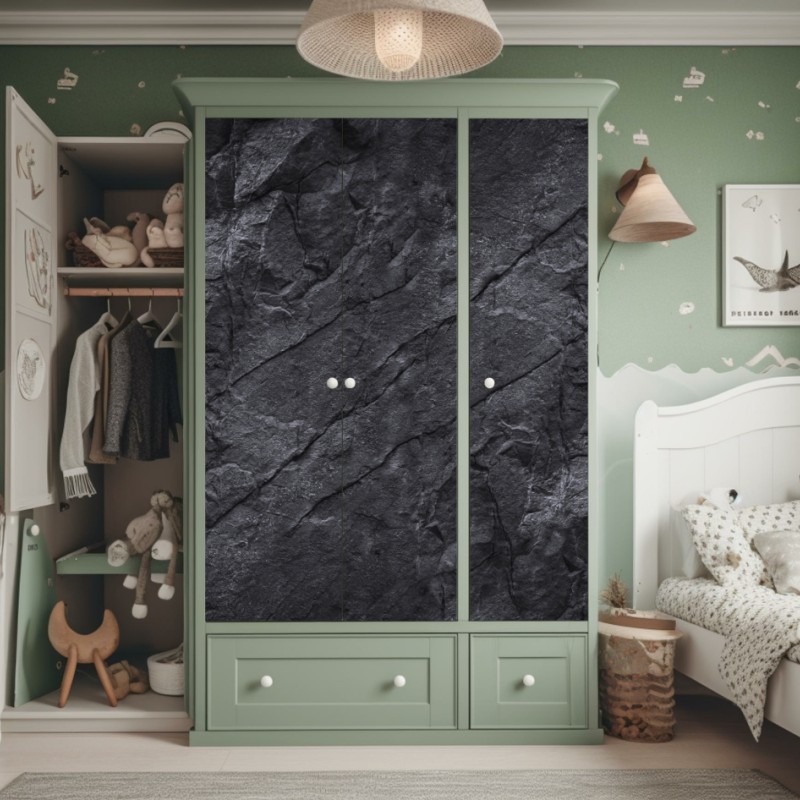 Schrankaufkleber dramatische graue wolkenlandschaft – Wallnifity®