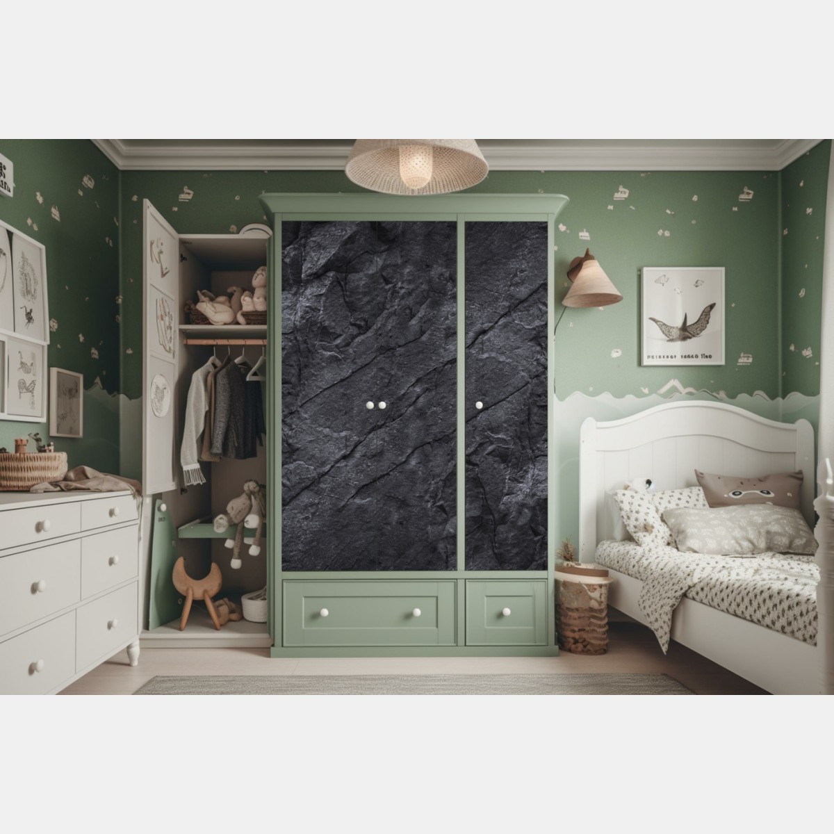 Schrankaufkleber dunkle steintextur – Wallnifity®