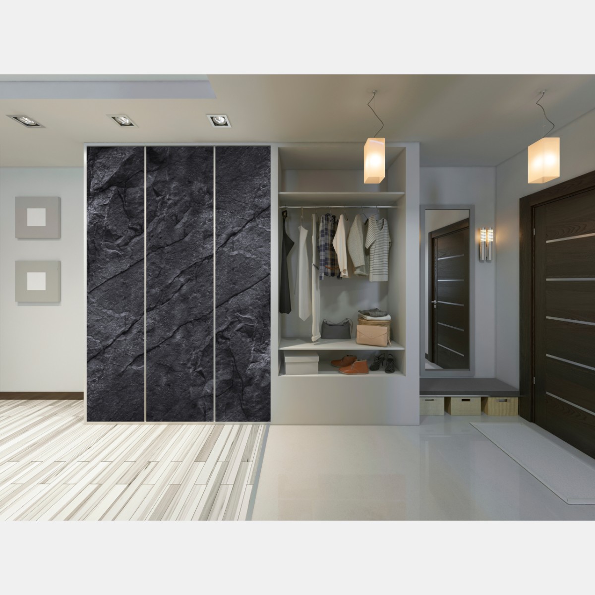 Schrankaufkleber dunkle steintextur – Wallnifity®