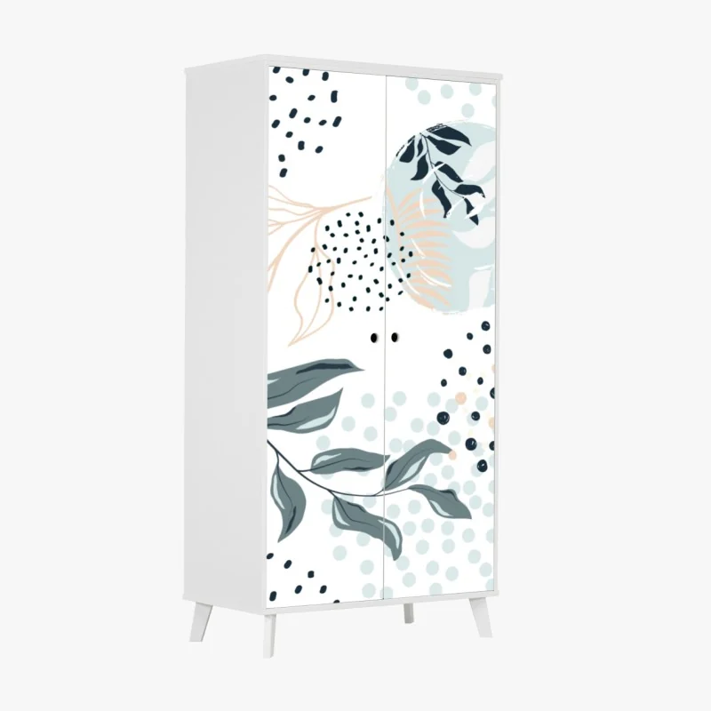 Schrankaufkleber pastellfarbenes botanisches abstraktes muster – Wallnifity® Schrankaufkleber pastellfarbenes botanisches abstraktes muster – Wallnifity®