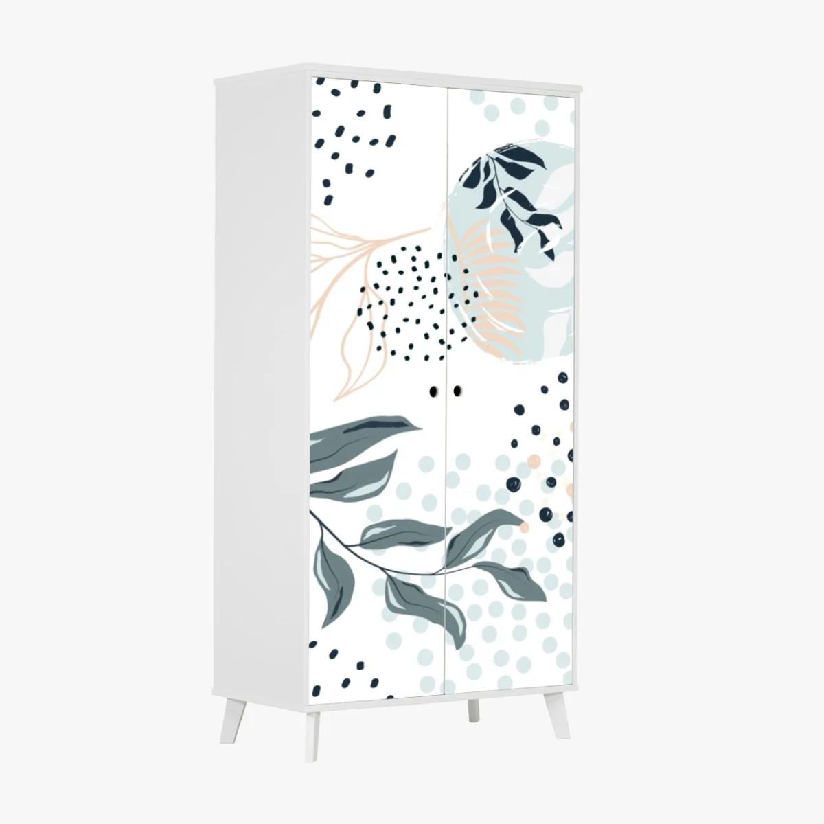 Schrankaufkleber pastellfarbenes botanisches abstraktes muster – Wallnifity® Schrankaufkleber pastellfarbenes botanisches abstraktes muster – Wallnifity®