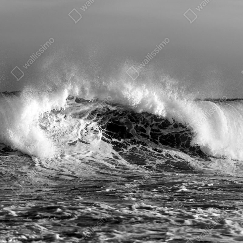Schrankaufkleber dramatische schwarzweiß-welle des ozeans – Wallnifity® Schrankaufkleber dramatische schwarzweiß-welle des ozeans – Wallnifity®