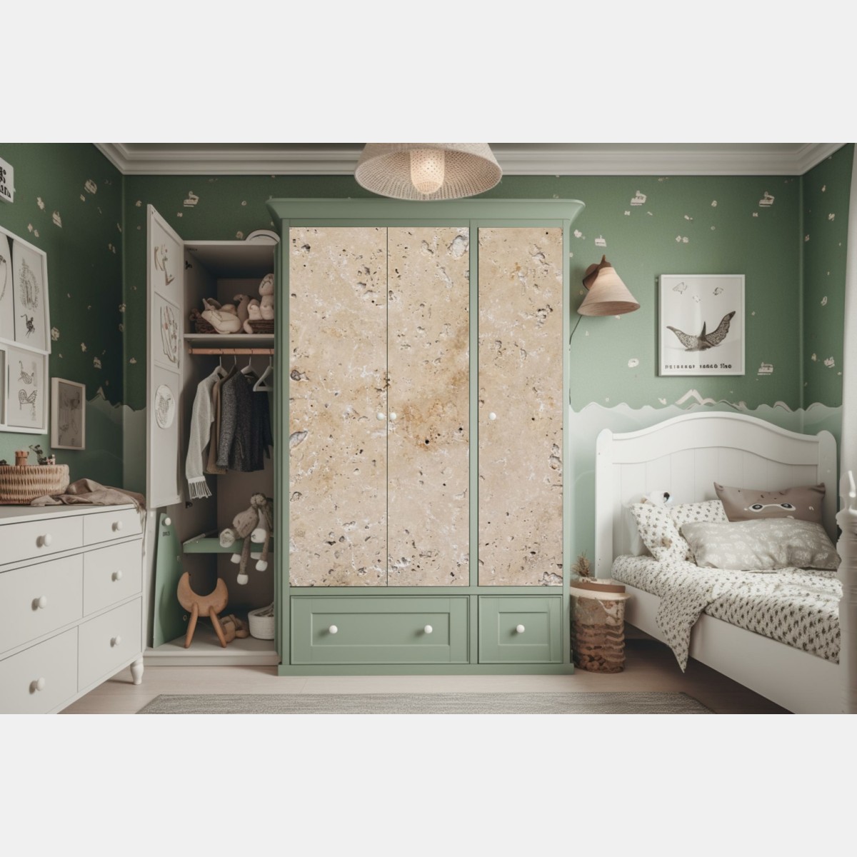 Schrankaufkleber beige travertin steinstruktur – Wallnifity® Schrankaufkleber beige travertin steinstruktur – Wallnifity®