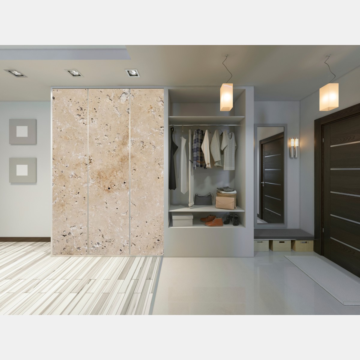 Schrankaufkleber beige travertin steinstruktur – Wallnifity® Schrankaufkleber beige travertin steinstruktur – Wallnifity®