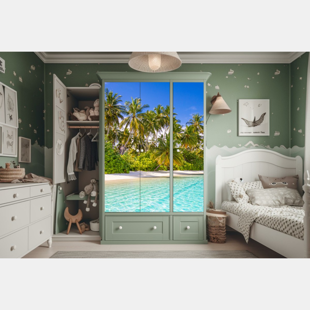 Schrankaufkleber tropischer palmenstrand – Wallnifity® Schrankaufkleber tropischer palmenstrand – Wallnifity®