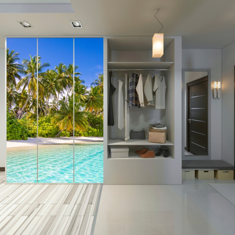 Schrankaufkleber tropischer palmenstrand – Wallnifity® Schrankaufkleber tropischer palmenstrand – Wallnifity®