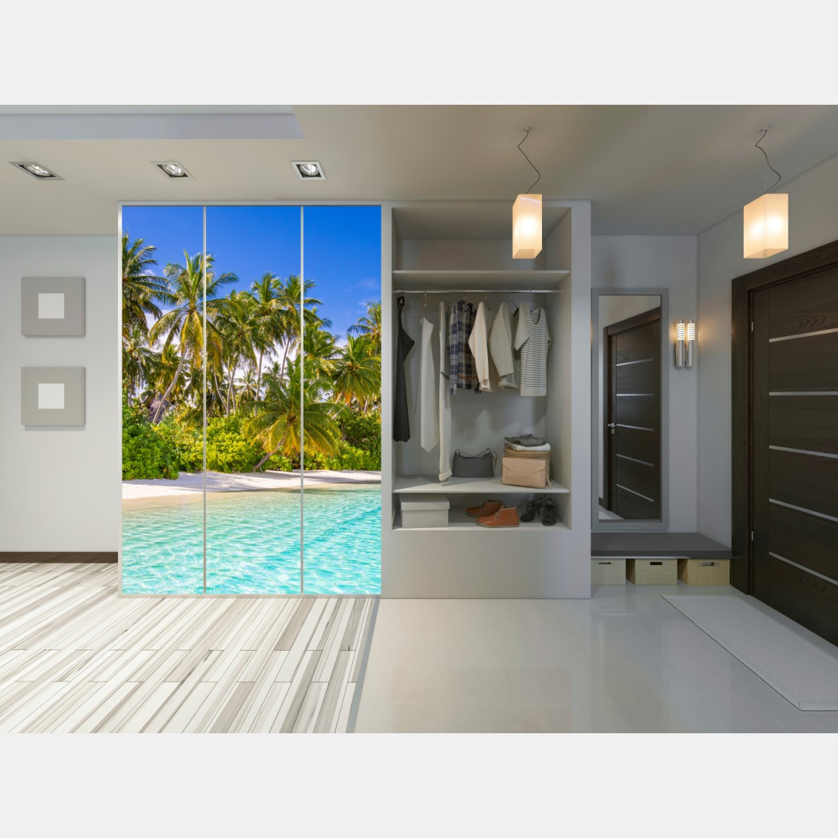 Schrankaufkleber tropischer palmenstrand – Wallnifity® Schrankaufkleber tropischer palmenstrand – Wallnifity®