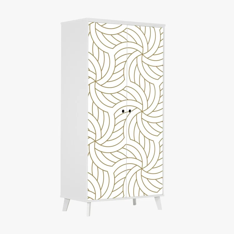 Schrankaufkleber goldenes geometrisches wirbelmuster – Wallnifity® Schrankaufkleber goldenes geometrisches wirbelmuster – Wallnifity®