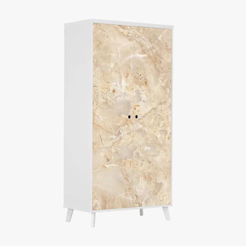 Schrankaufkleber beige marmortextur mit natürlichen aderungen – Wallnifity®