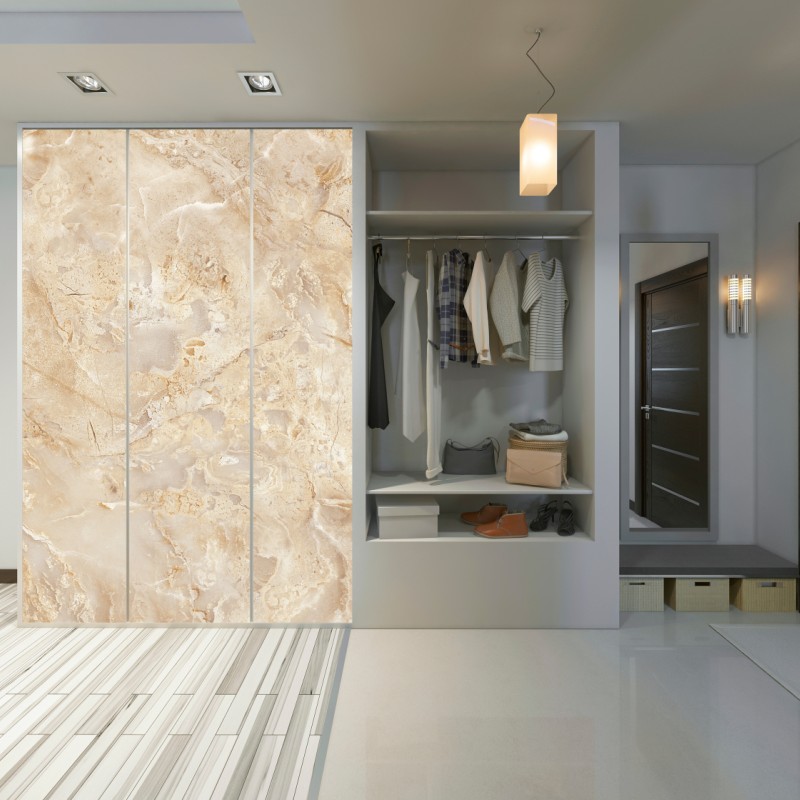 Schrankaufkleber beige marmortextur mit natürlichen aderungen – Wallnifity®