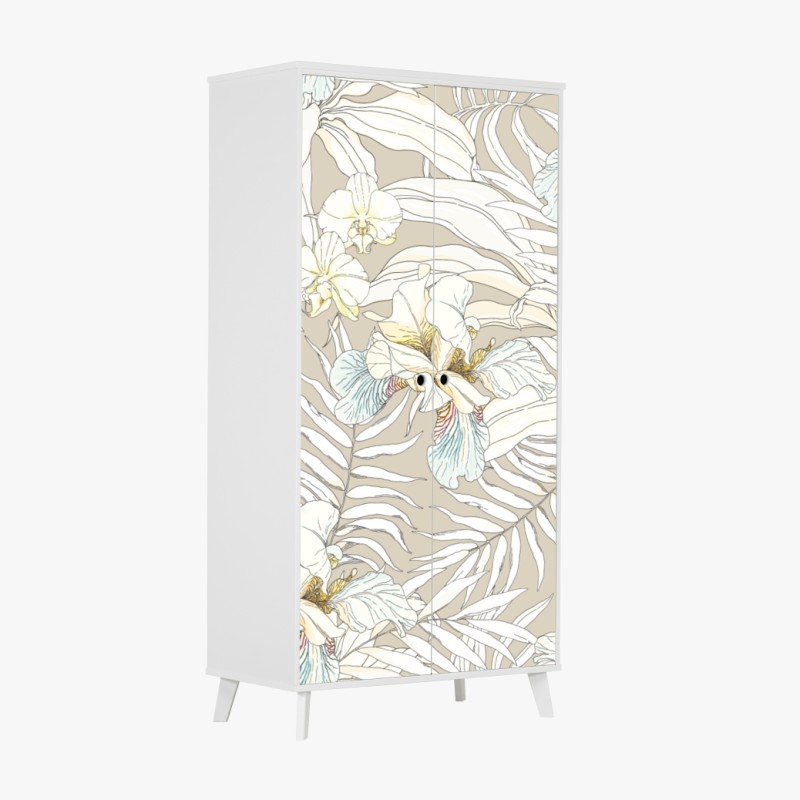 Schrankaufkleber monochromes geometrisches metallmuster – Wallnifity®