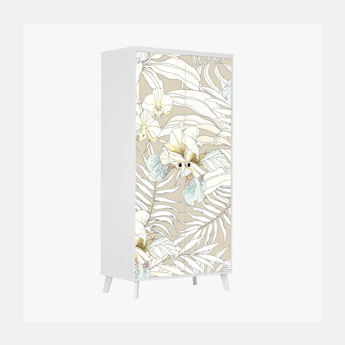 Schrankaufkleber tropisches kakadu-blumenmuster – Wallnifity® Schrankaufkleber tropisches kakadu-blumenmuster – Wallnifity®