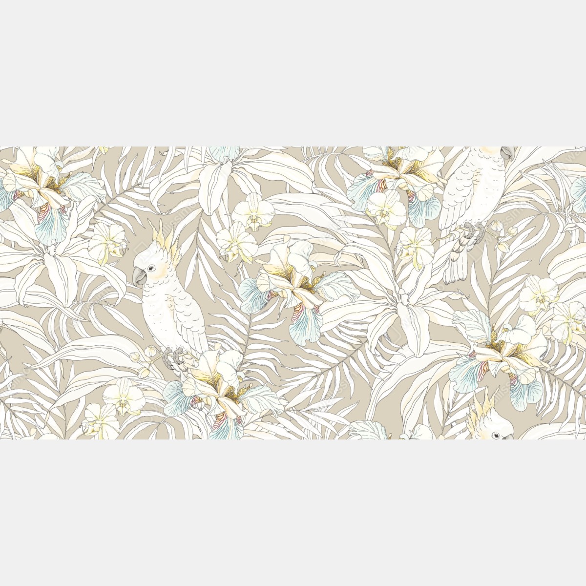 Schrankaufkleber tropisches kakadu-blumenmuster – Wallnifity® Schrankaufkleber tropisches kakadu-blumenmuster – Wallnifity®