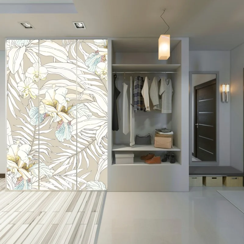 Schrankaufkleber tropisches kakadu-blumenmuster – Wallnifity® Schrankaufkleber tropisches kakadu-blumenmuster – Wallnifity®