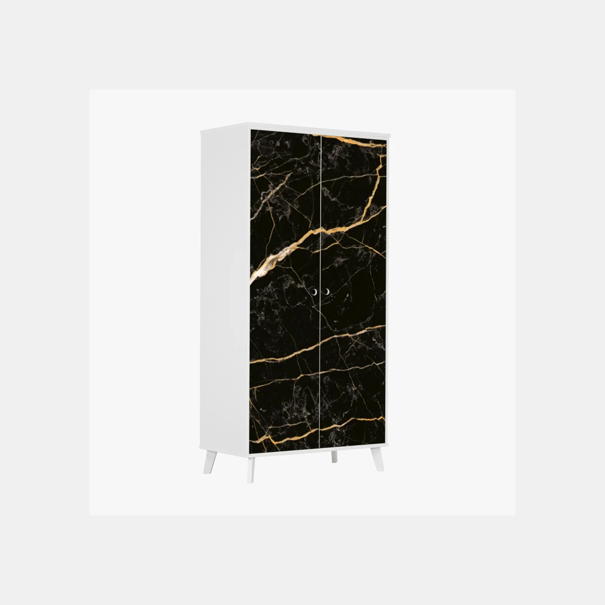 Schrankaufkleber schwarzer marmor mit goldenen adern – Wallnifity® Schrankaufkleber schwarzer marmor mit goldenen adern – Wallnifity®