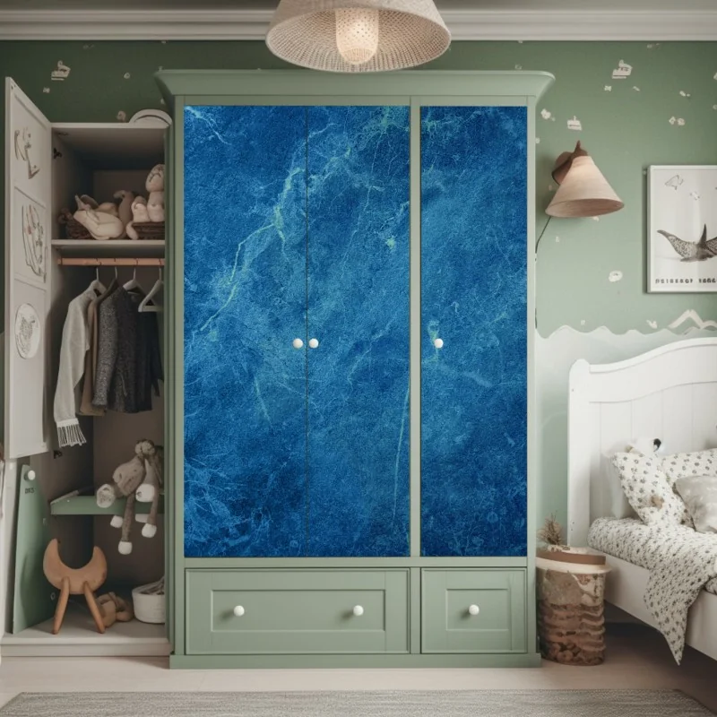 Schrankaufkleber tiefblaue marmortextur – Wallnifity® Schrankaufkleber tiefblaue marmortextur – Wallnifity®