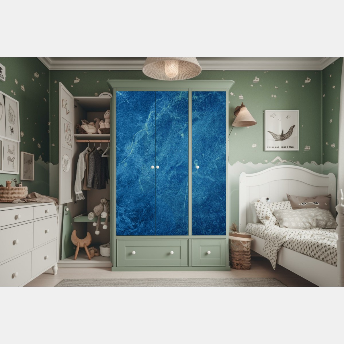 Schrankaufkleber tiefblaue marmortextur – Wallnifity® Schrankaufkleber tiefblaue marmortextur – Wallnifity®