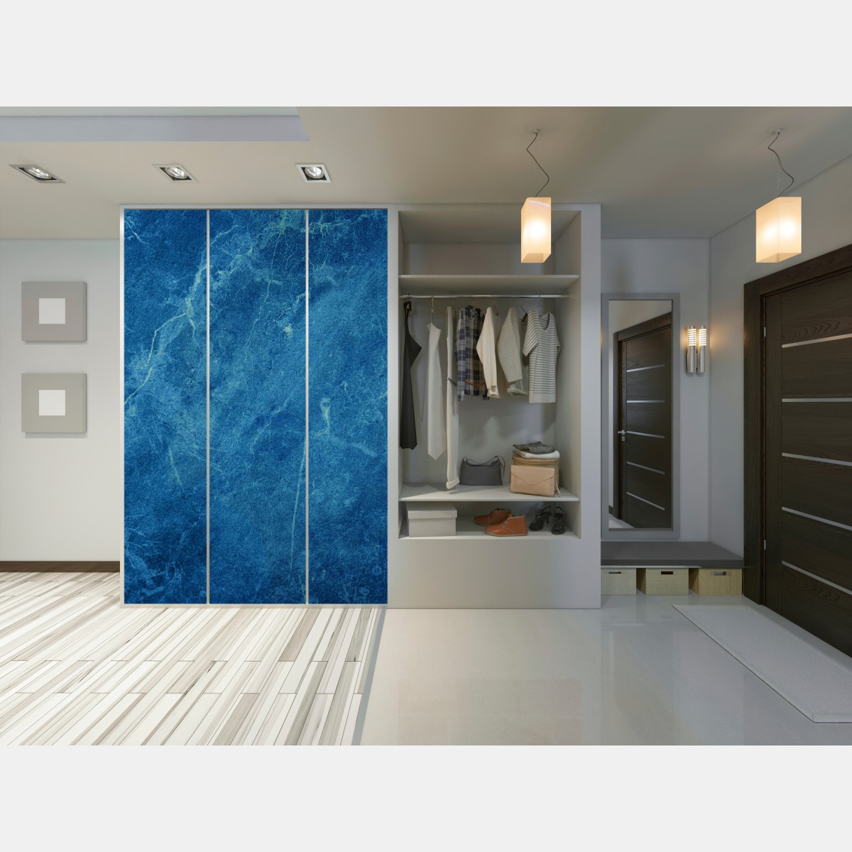 Schrankaufkleber tiefblaue marmortextur – Wallnifity® Schrankaufkleber tiefblaue marmortextur – Wallnifity®