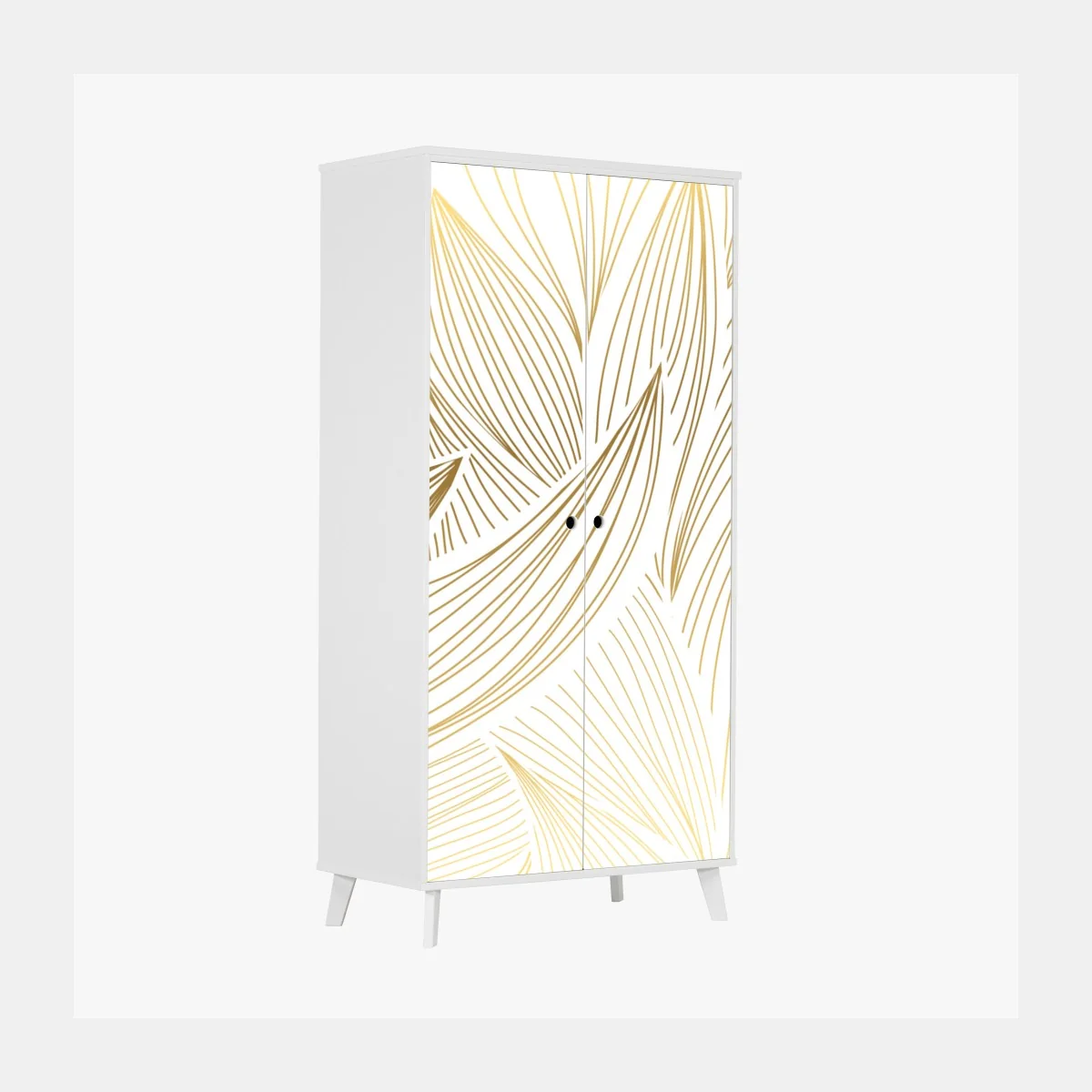 Schrankaufkleber goldene blattlinien – Wallnifity® Schrankaufkleber goldene blattlinien – Wallnifity®