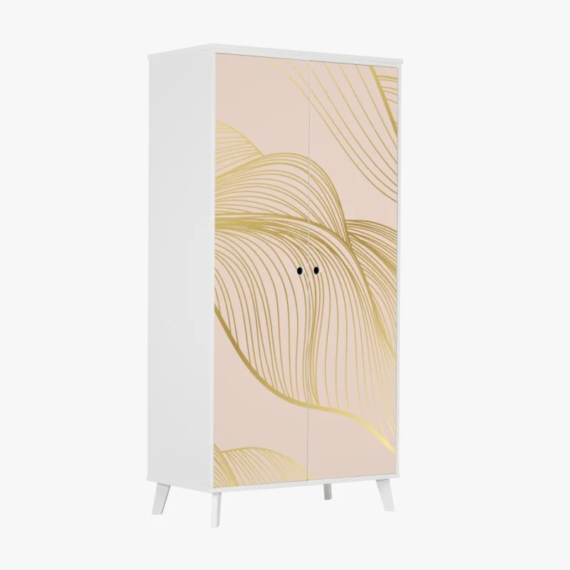 Schrankaufkleber abstraktes muster goldener wellen – Wallnifity® Schrankaufkleber abstraktes muster goldener wellen – Wallnifity®