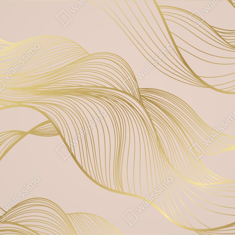 Schrankaufkleber abstraktes muster goldener wellen – Wallnifity® Schrankaufkleber abstraktes muster goldener wellen – Wallnifity®