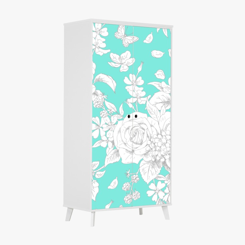 Schrankaufkleber weißer tulpenstrauß vor dunklem hintergrund – Wallnifity®