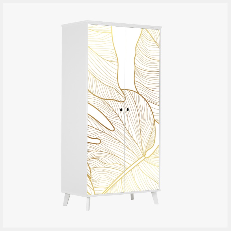 Schrankaufkleber goldenes licht im moosbedeckten kiefernwald – Wallnifity®