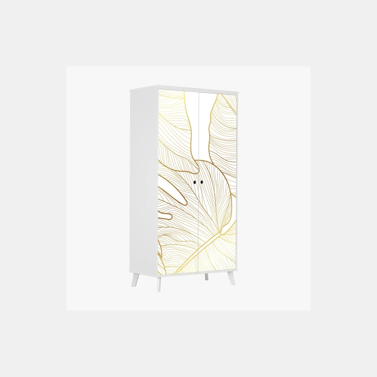 Schrankaufkleber goldene botanische blattzeichnung – Wallnifity®