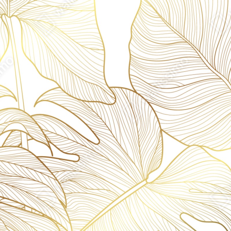 Schrankaufkleber goldene botanische blattzeichnung – Wallnifity®