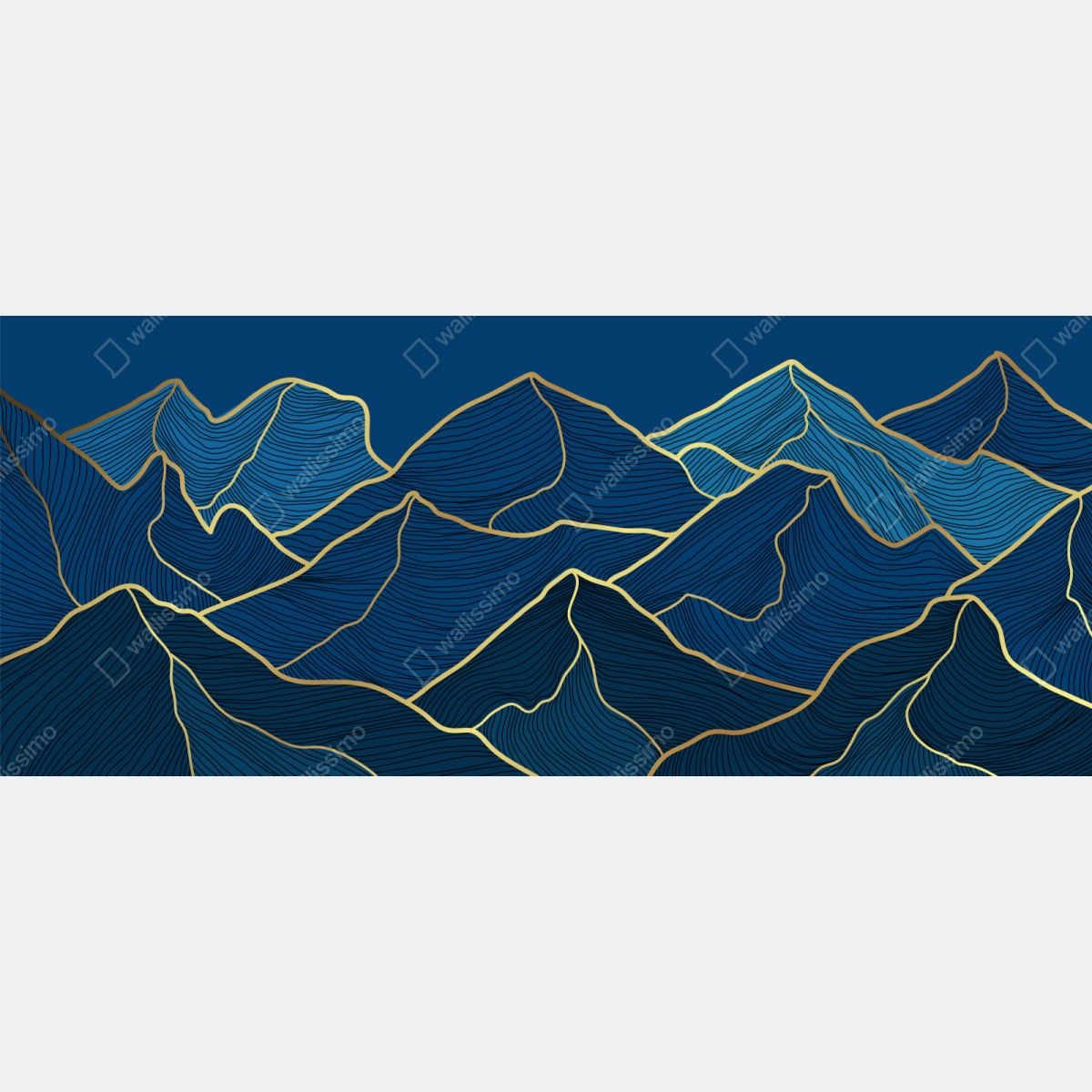 Schrankaufkleber goldene linien berglandschaft auf dunkelblauem hintergrund – Wallnifity® Schrankaufkleber goldene linien berglandschaft auf dunkelblauem hintergrund – Wallnifity®