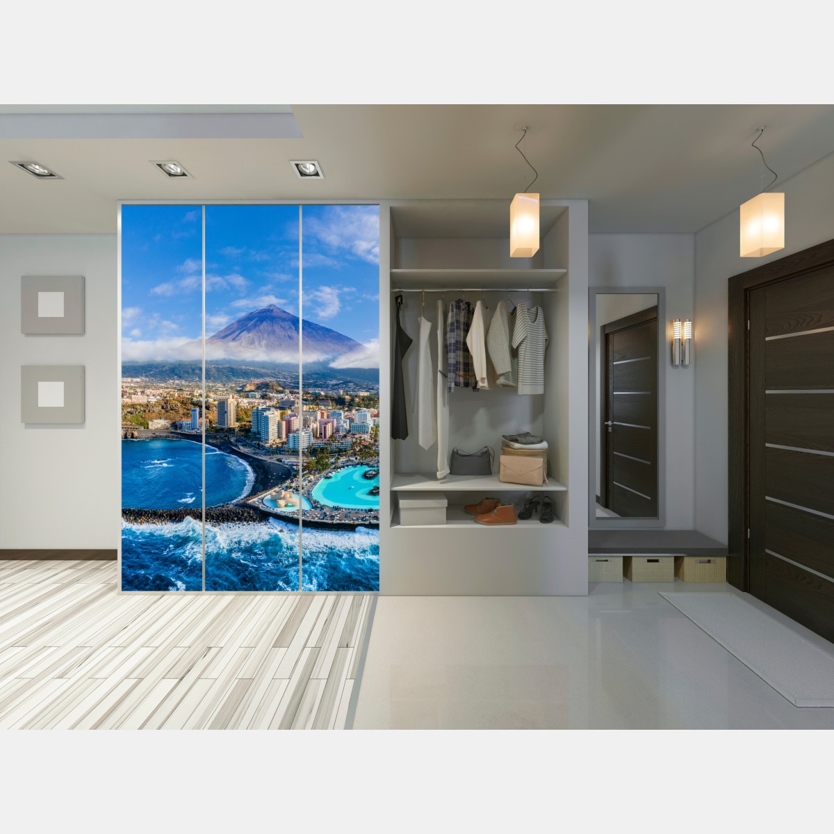 Schrankaufkleber luftpanorama der küste von Teneriffa mit dem Mount Teide – Wallnifity® Schrankaufkleber luftpanorama der küste von Teneriffa mit dem Mount Teide – Wallnifity®