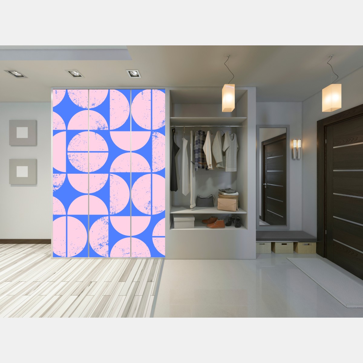 Schrankaufkleber pastell geometrisches kreismuster – Wallnifity® Schrankaufkleber pastell geometrisches kreismuster – Wallnifity®