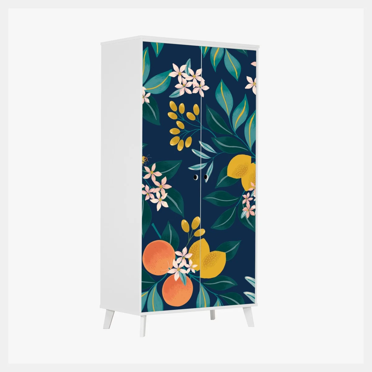 Schrankaufkleber botanisches zitronen- und orangenmuster auf marineblauem hintergrund – Wallnifity® Schrankaufkleber botanisches zitronen- und orangenmuster auf marineblauem hintergrund – Wallnifity®