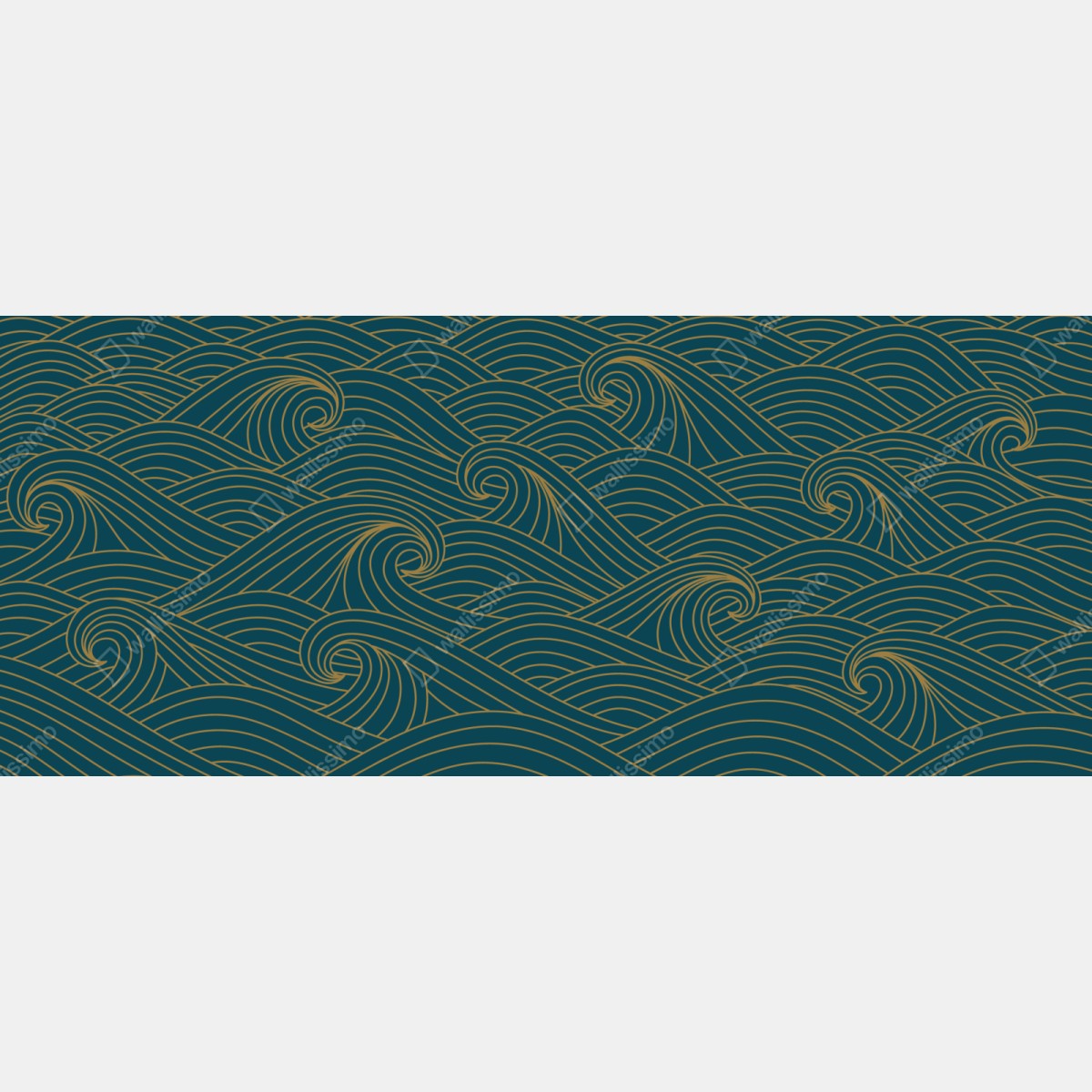 Schrankaufkleber türkiswellenmuster mit goldlinien – Wallnifity® Schrankaufkleber türkiswellenmuster mit goldlinien – Wallnifity®