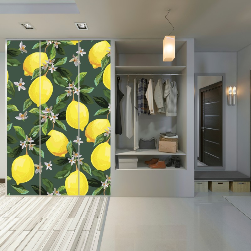 Schrankaufkleber botanisches zitronenmuster – Wallnifity® Schrankaufkleber botanisches zitronenmuster – Wallnifity®