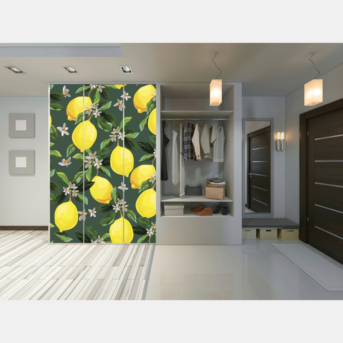 Schrankaufkleber botanisches zitronenmuster – Wallnifity® Schrankaufkleber botanisches zitronenmuster – Wallnifity®