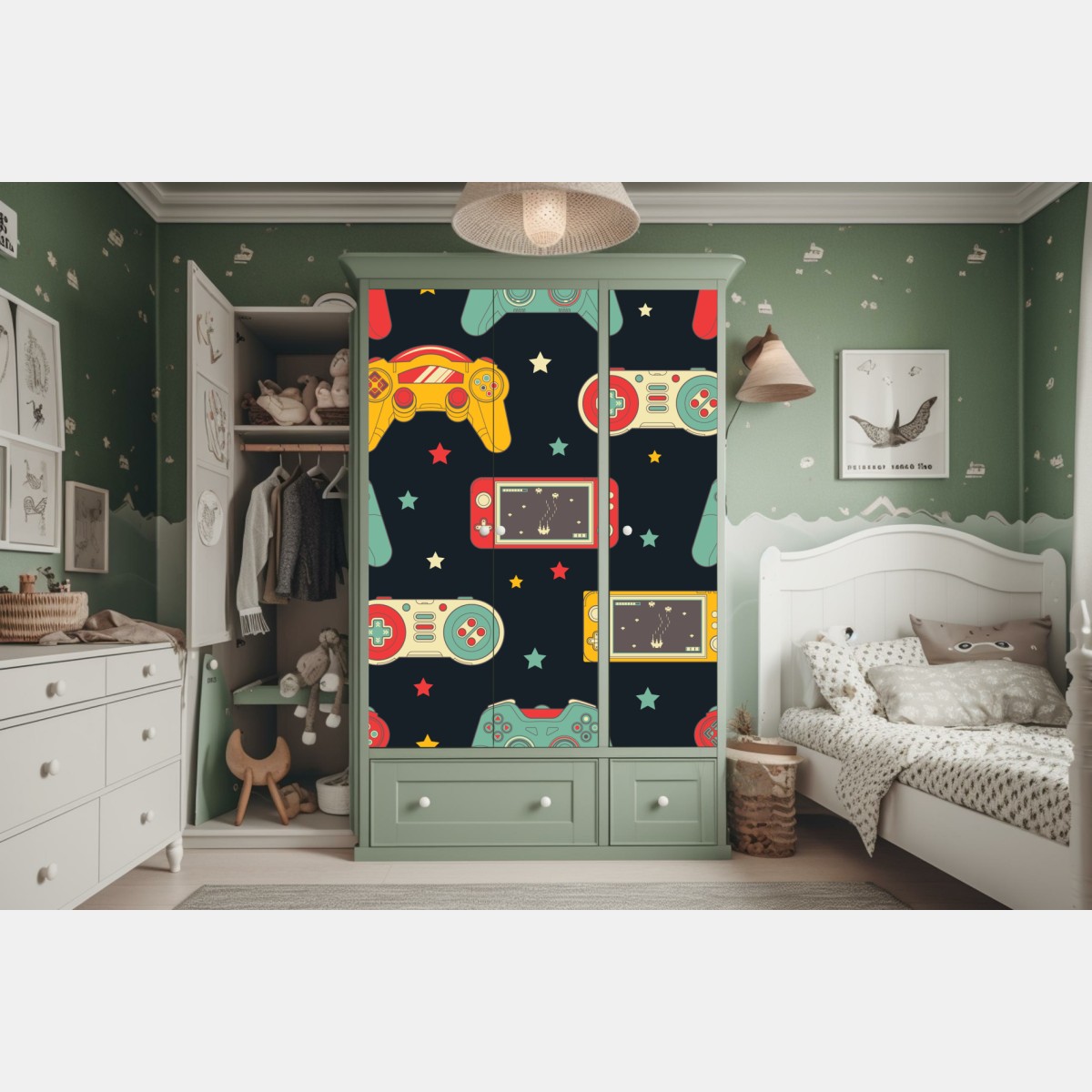 Schrankaufkleber retro gamecontroller muster – Wallnifity® Schrankaufkleber retro gamecontroller muster – Wallnifity®