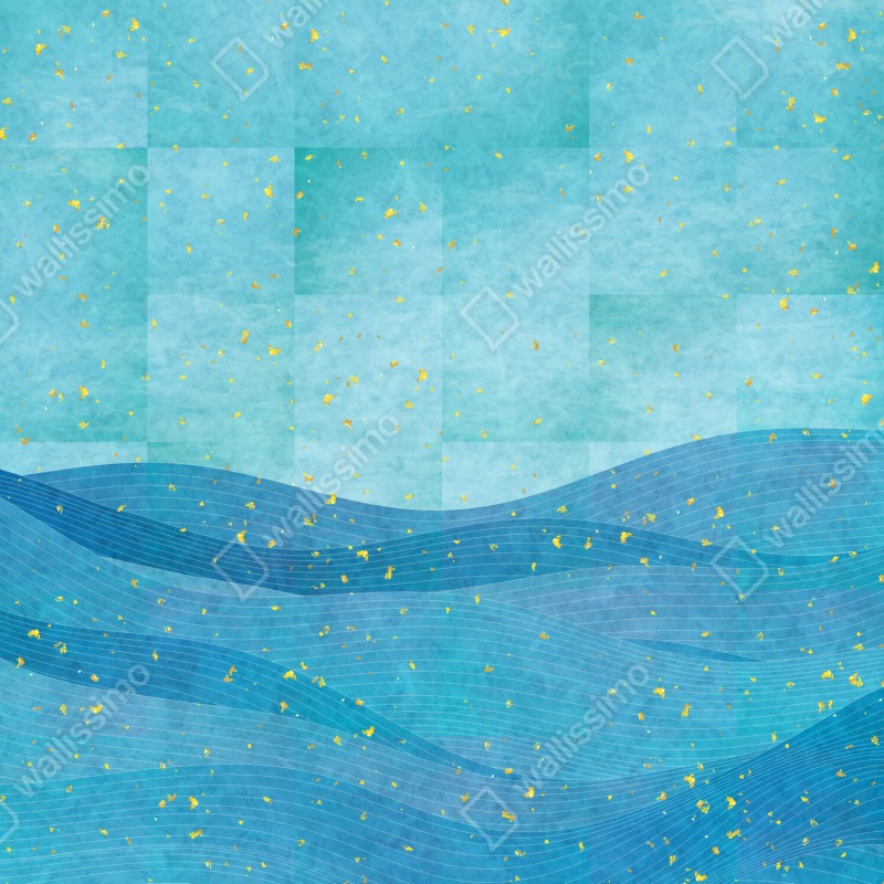 Schrankaufkleber türkiswellen abstrakte komposition – Wallnifity® Schrankaufkleber türkiswellen abstrakte komposition – Wallnifity®