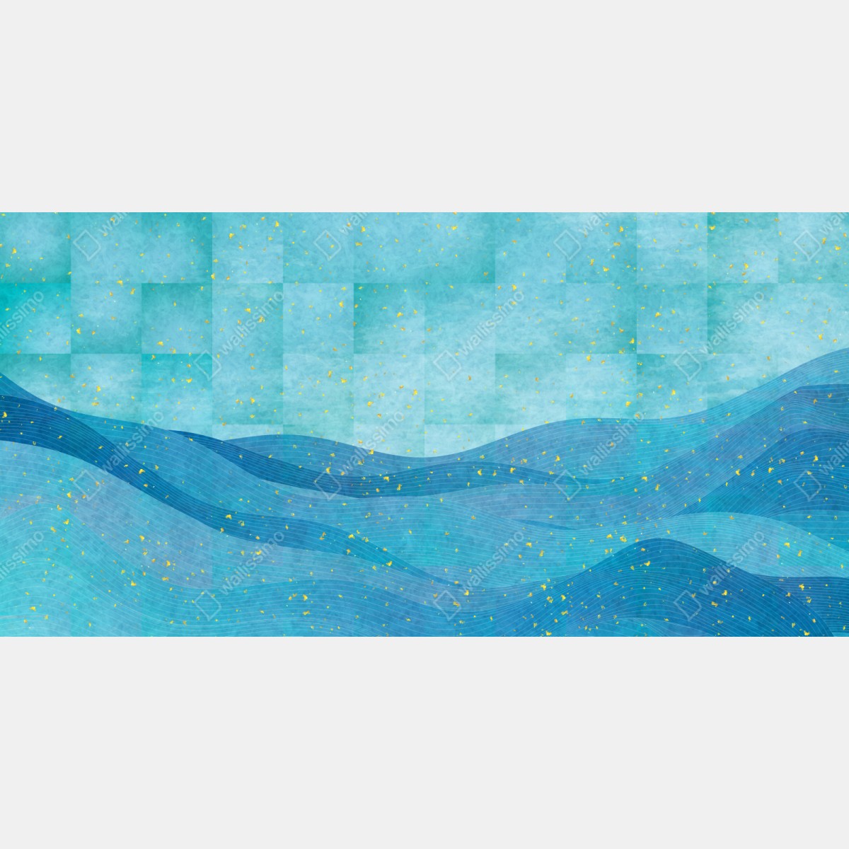 Schrankaufkleber türkiswellen abstrakte komposition – Wallnifity® Schrankaufkleber türkiswellen abstrakte komposition – Wallnifity®