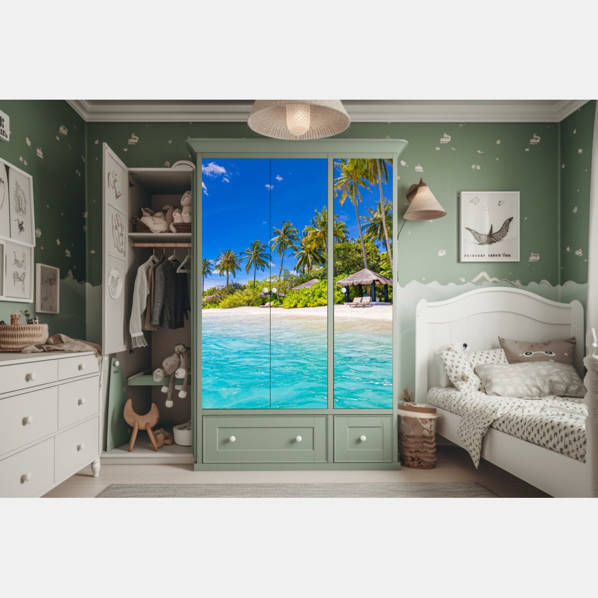 Schrankaufkleber tropischer türkisstrand – Wallnifity® Schrankaufkleber tropischer türkisstrand – Wallnifity®