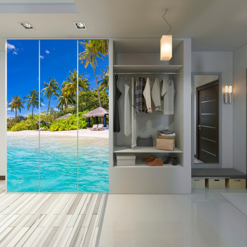 Schrankaufkleber tropischer türkisstrand – Wallnifity® Schrankaufkleber tropischer türkisstrand – Wallnifity®