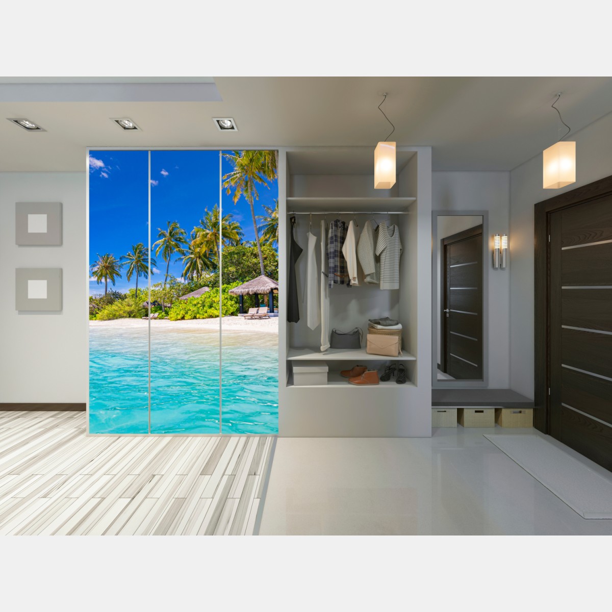 Schrankaufkleber tropischer türkisstrand – Wallnifity® Schrankaufkleber tropischer türkisstrand – Wallnifity®