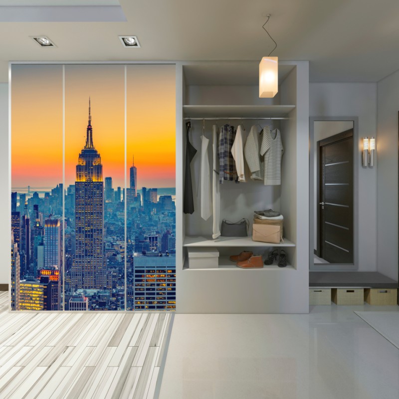Schrankaufkleber sonnenuntergang über New York – Wallnifity® Schrankaufkleber sonnenuntergang über New York – Wallnifity®