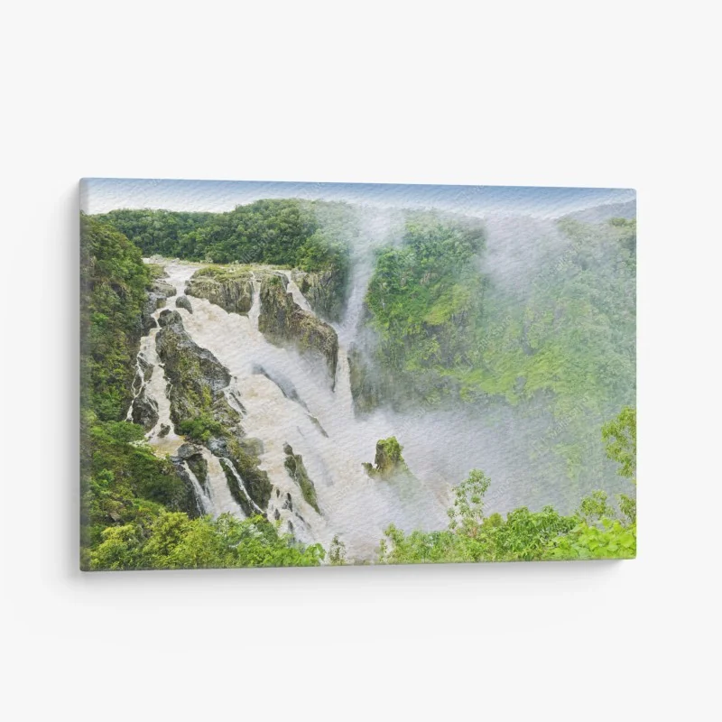 Leinwandbild eukalyptus aquarell botanisches muster auf dunklem hintergrund – Wallnifity®