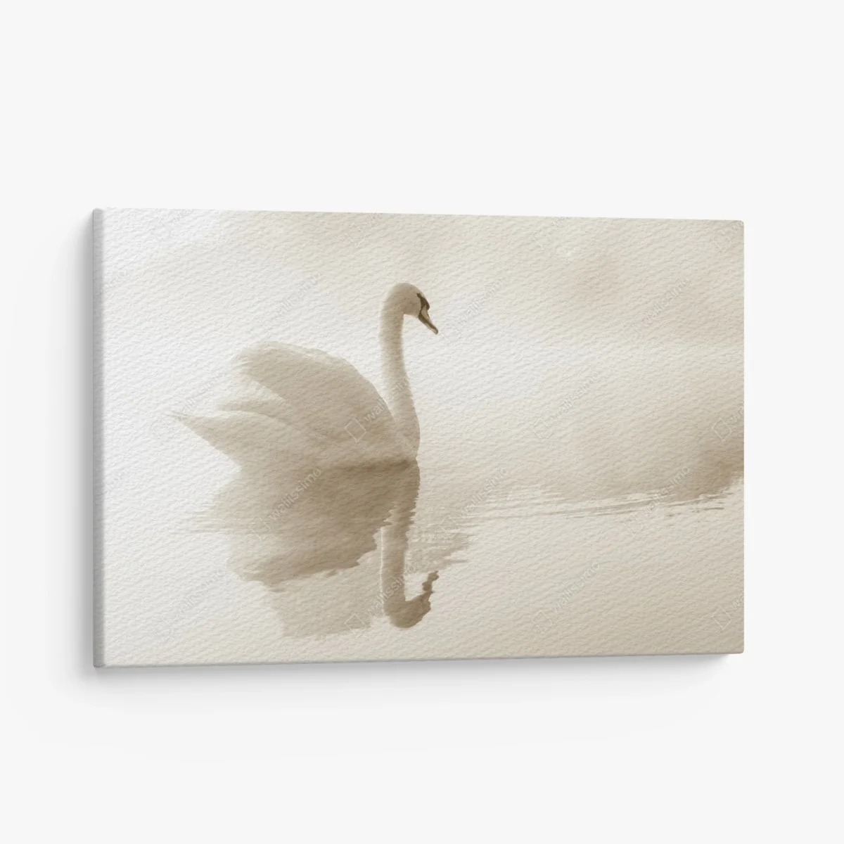 Leinwandbild eleganter schwan im nebel – Wallnifity®