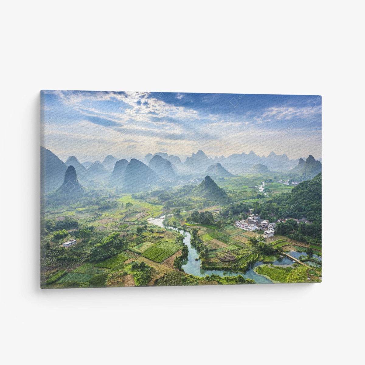 Leinwandbild nebliges karsttal bei sonnenaufgang – Wallnifity®