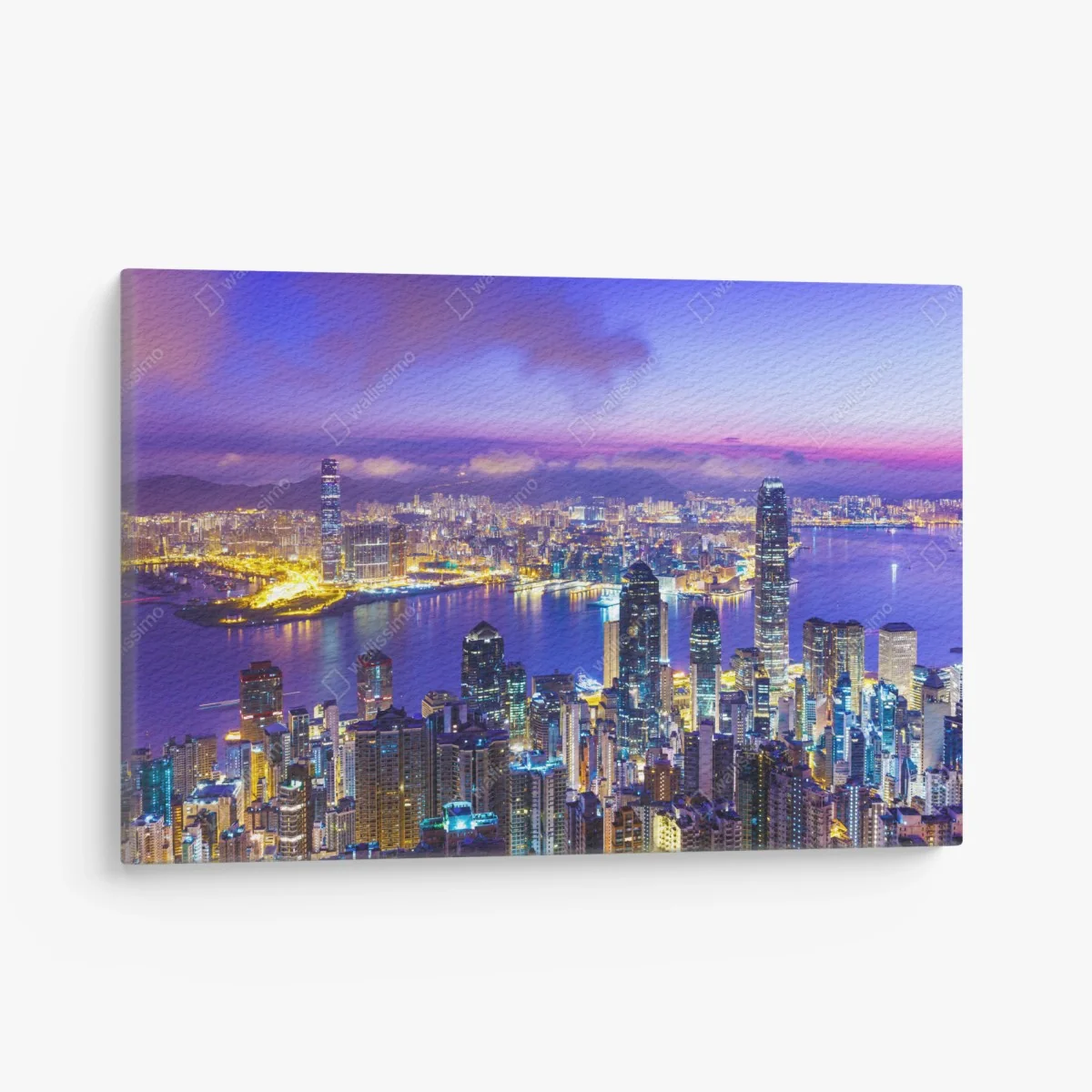 Leinwandbild Hong Kong skyline bei dämmerung – Wallnifity® Leinwandbild Hong Kong skyline bei dämmerung – Wallnifity®