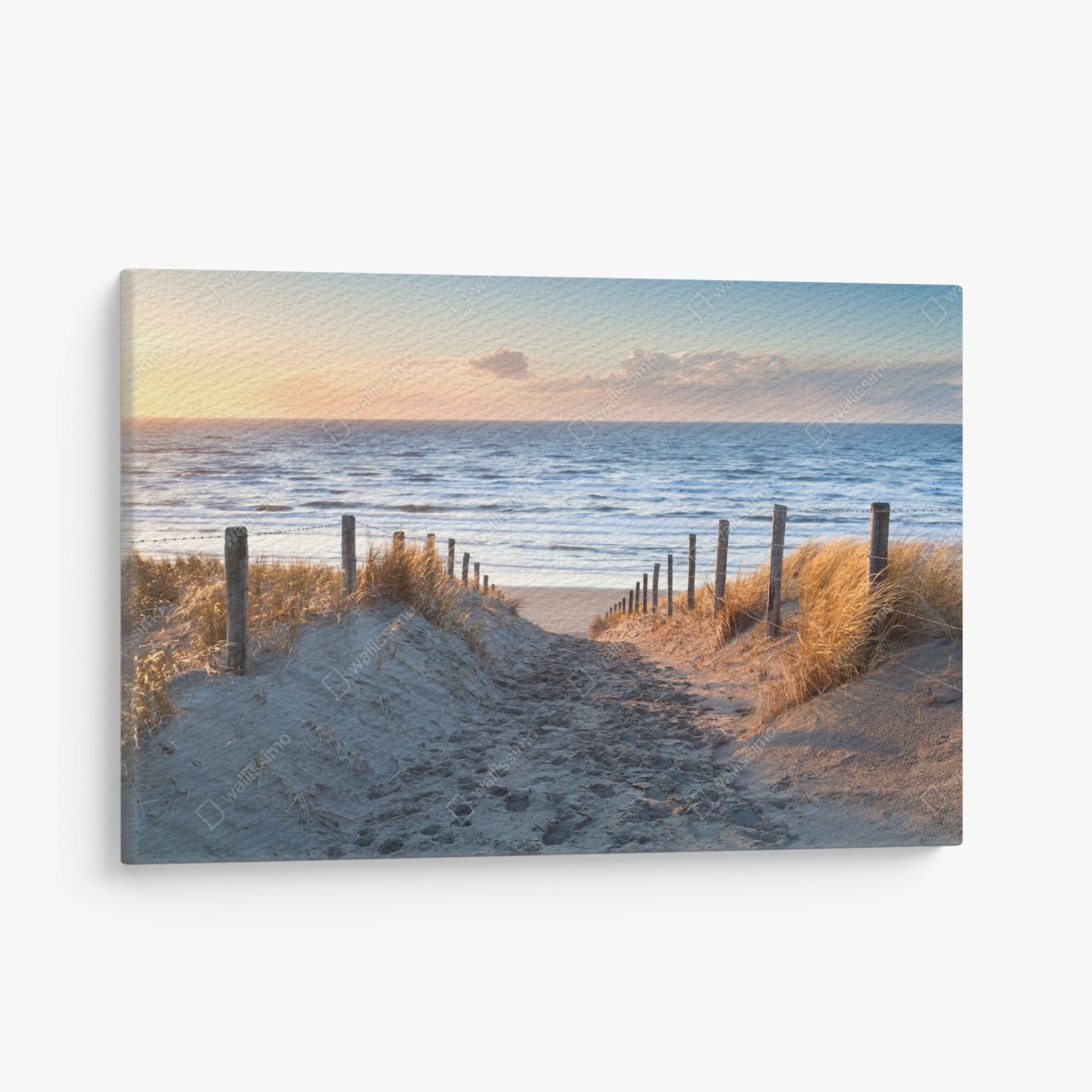 Leinwandbild sonnenuntergangspfad zur Nordsee, Holland – Wallnifity®